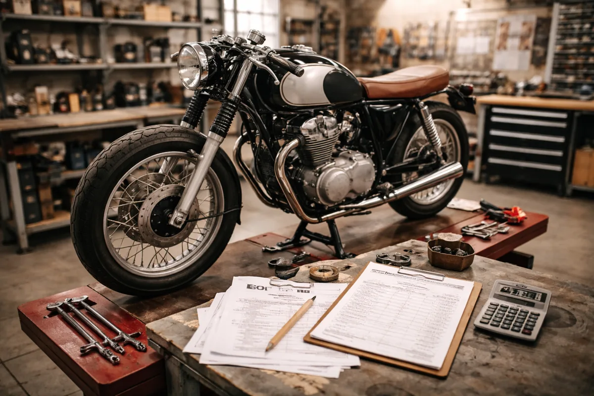 Comment évaluer les coûts de restauration d'une moto classique en fiches atelier